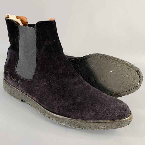 COMMON PROJECTS Size 8 Black Suede Chelsea Boots - Picture 5 of 10